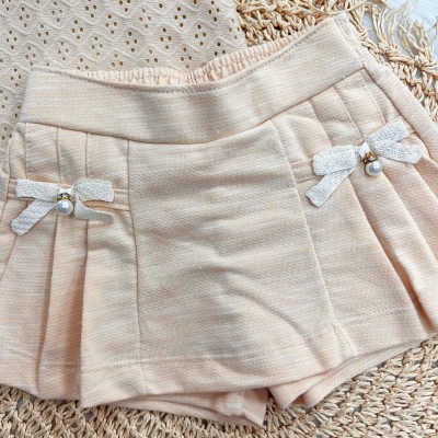 Conj. Blusa lese Amendoa e Shorts Saia com laço